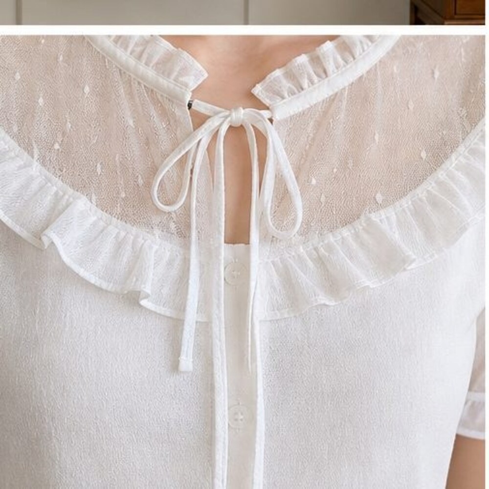 White Button Blouse - Picture 4 of 6